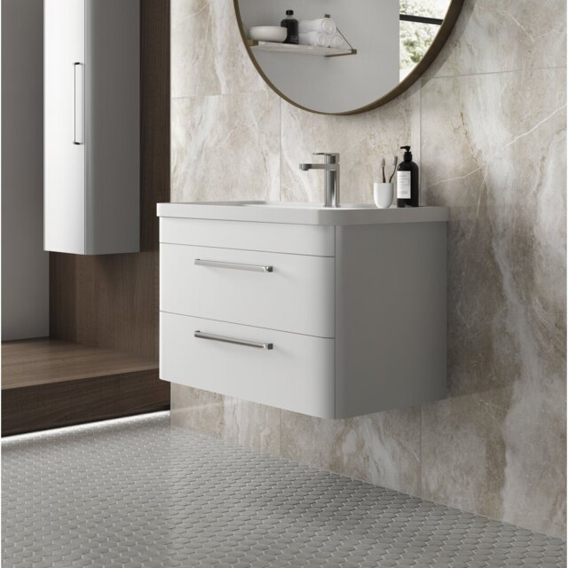 Solar 800mm Single Bathroom Vanity with Integrated Vitreous China Basin