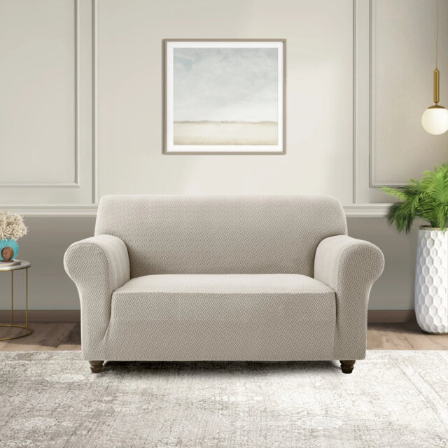 Spandex Stretch Sofa Cover - Jacquard Pattern Sofa Slipcover & Furniture Protector