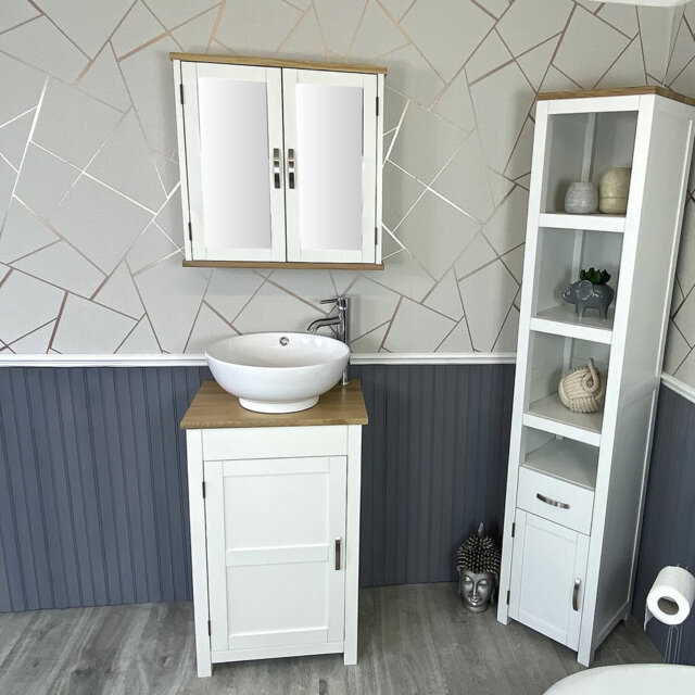 Martel 510mm Single Bathroom Vanity with Vessel Stone Basin