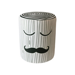 Picariello 39cm Wide Round Striped Pouf Ottoman