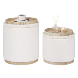 Tray Top Pedestal End Table Set