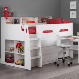Binne Single (3') 3 Drawer Bed Frames Mid Sleeper Loft Bed with Built-in-Desk