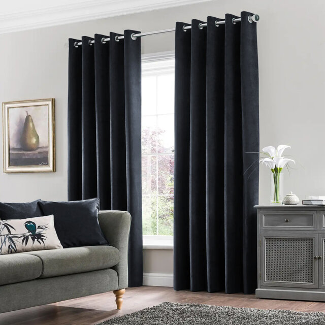 Erno Sheer Crushed Velvet Eyelet Curtains