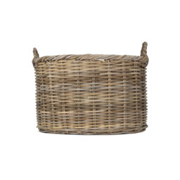 Lugowe Rattan Log Carrier Basket with Lining