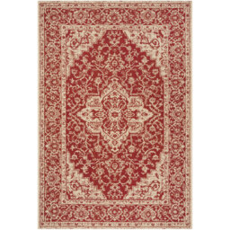 Kizer Hooked Indoor/ Outdoor Red Rug