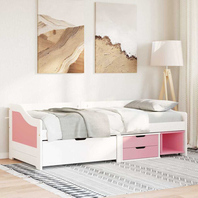 Ophelia & Co. Day Bed With 3 Drawers Without Mattress IRUN Black 90X200 Cm