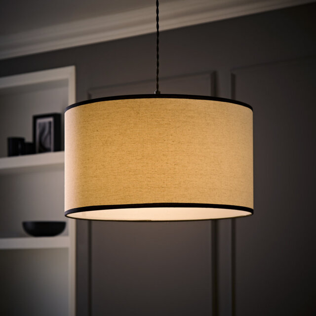 25cm H Linen Blend Drum Lamp Shade ( Slip-On )