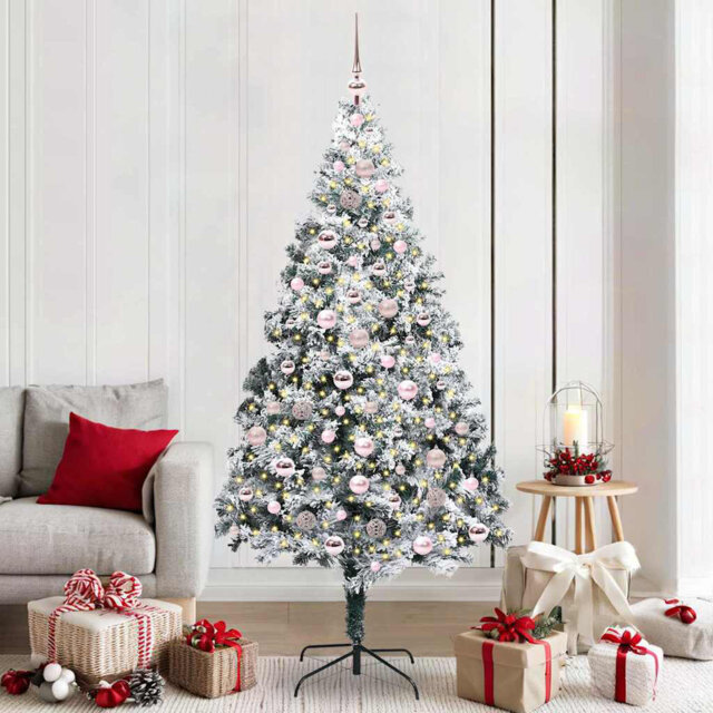 Artificial Christmas Tree with 300 LEDs with Stand Green