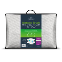 Snuggledown Blissful Bamboo Memory Foam Zipped Cover Pillow Machine Washable 74 x 48 cm