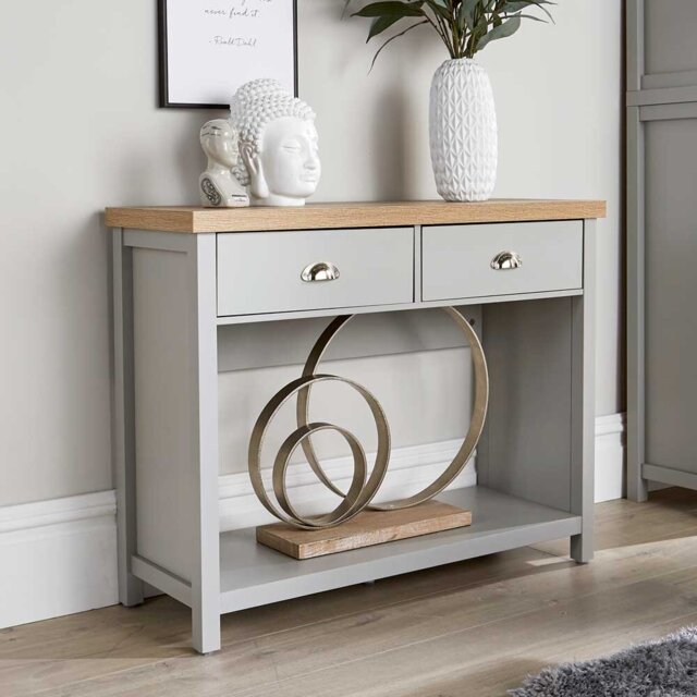 Spradling 2 Drawer 97cm Hallway Console Table 36mm Thick Top