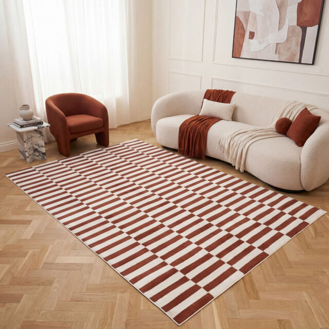 Loft Modern Striped Living Room Area Rug and Runner Soft Pile