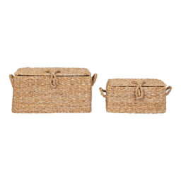 Beachcrest Home Maegan Seagrass, Iron Decorative Basket