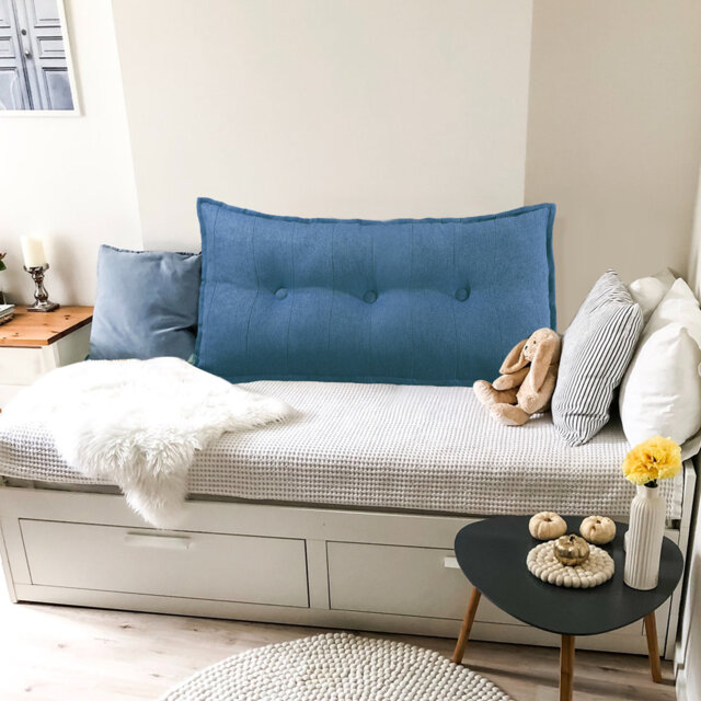 Sit-up Back Comfort Button Tufted Decorative Headboard Back Support Throw Pillow, Accent Body Pillow for Side Sleepers