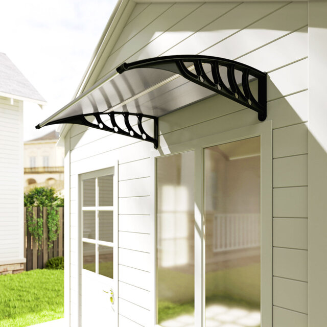 Desk canopy for front door 103 x 96.5 x 27cm with UV protection for outdoors black