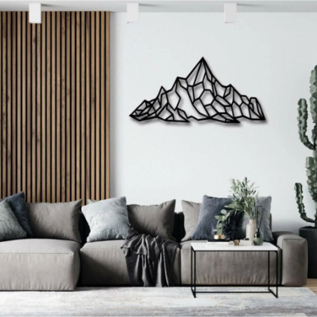 Scandinavian Mountain Wall Art Metal Painting