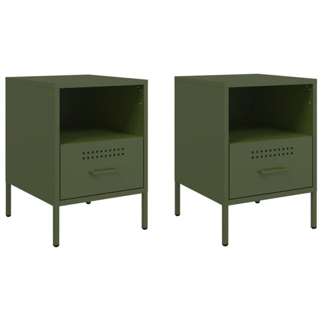 Bedside Cabinets 2 pcs 36x39x50,5 cm Steel