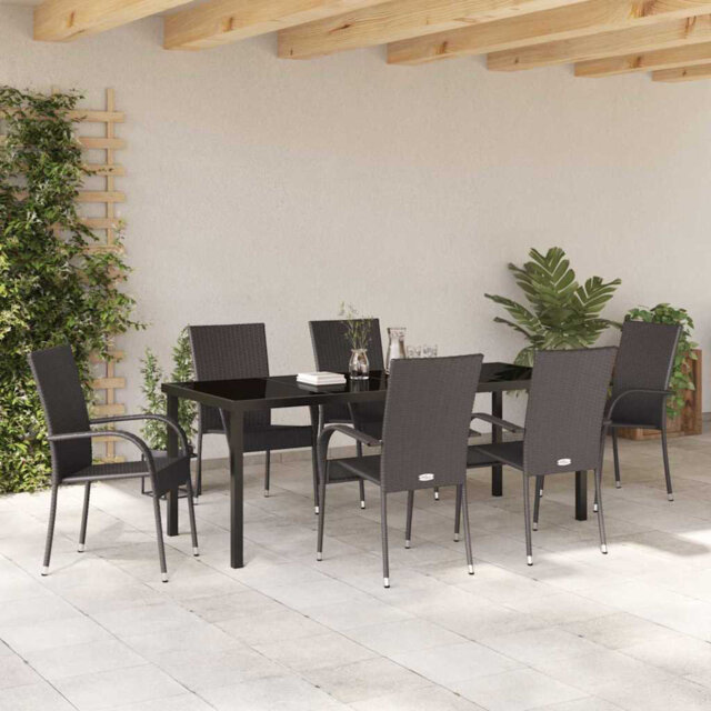 Garden Dining Set Powder-Coated Steel Outdoor Patio Furniture Balcony
