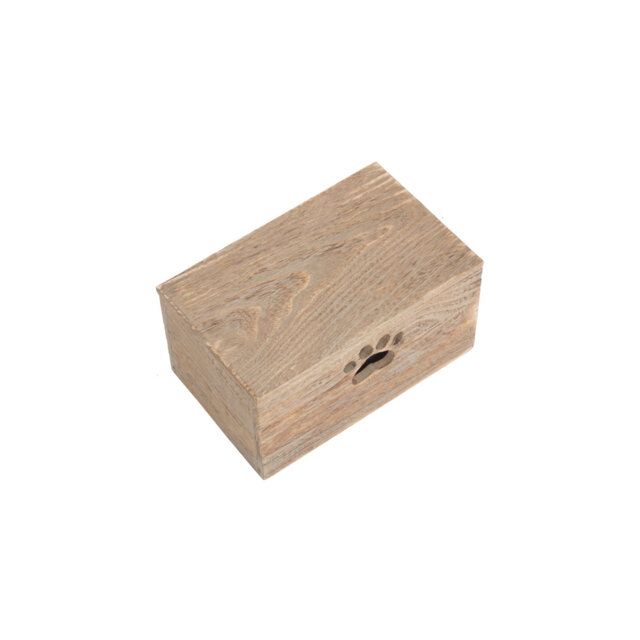 Wooden Dog Treat Box with Lid & Lining