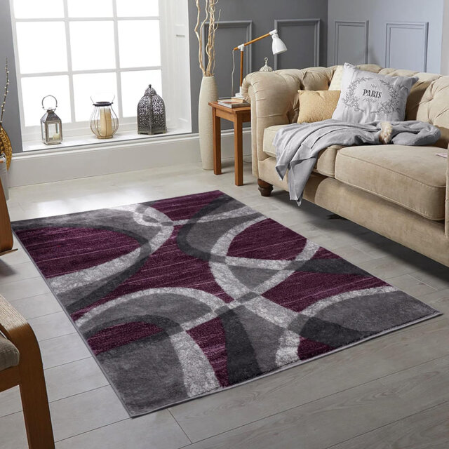 Heacock Dhurrie Purple/Grey Rug