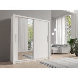 Two -door sliding wardrobe with mirror and lower runners.