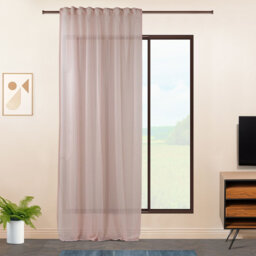 Extra Long & Extra Wide Faux Linen Sheer Curtain Single Panel