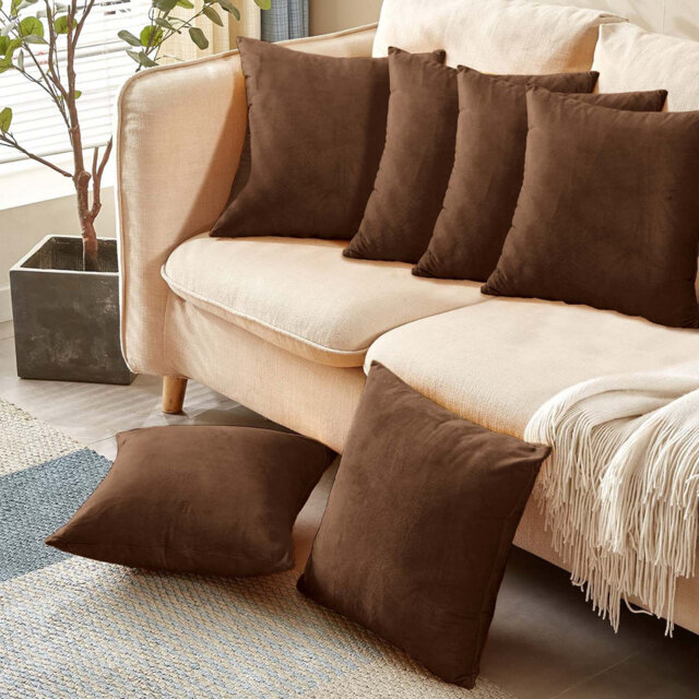 Velvet Cushion Cover Set Of 6 â Soft Luxury Decorative Throw Pillow Covers For Sofa, Living Room & Bedroom