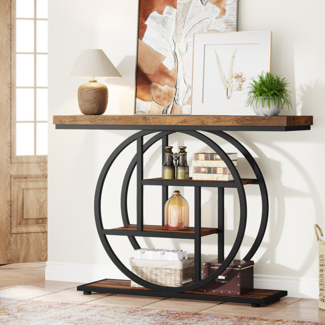105 Cm Console Table with Storage Shelves