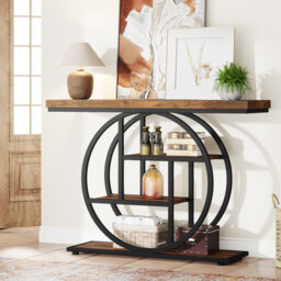 105 Cm Console Table with Storage Shelves