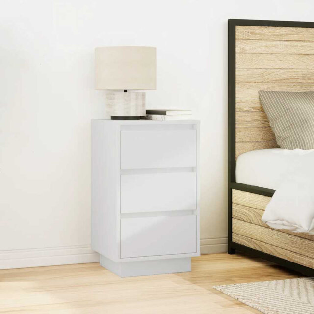 Metro Lane Bedside Cabinet With LED Lights Grey Sonoma 38X34x65 Cm