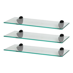 Harbour Housewares - Floating Glass Shelves with Metallic Brackets