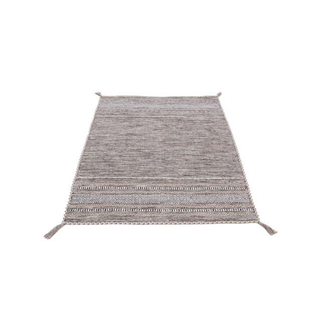 Azizi Striped Hand Woven Cotton Beige Rug