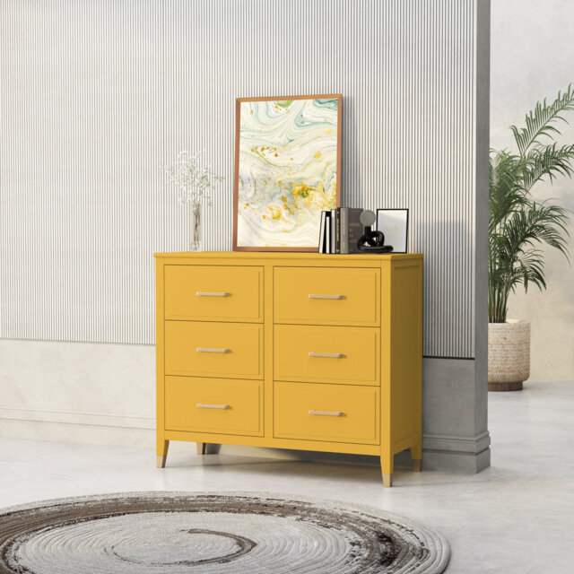 6 Drawer 105Cm W Double Dresser