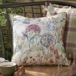 Morning Chorus Indoor / Outdoor Floral Square Cushion