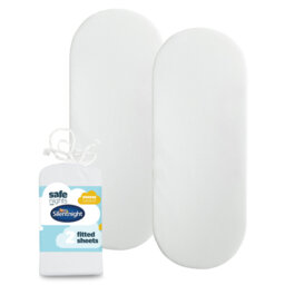 Safe Nights Moses Basket Fitted Sheet 2 Pack