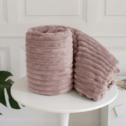 Rehana Snug Soft Chunky Ribbed Cord Plush Throw Blanket