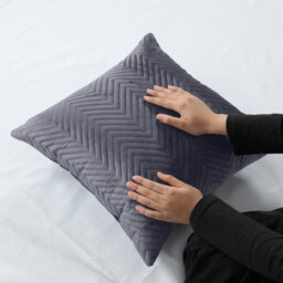 Square Throw Luxury Embossed Pattern Velvet Cushions Protector Set Of 2
