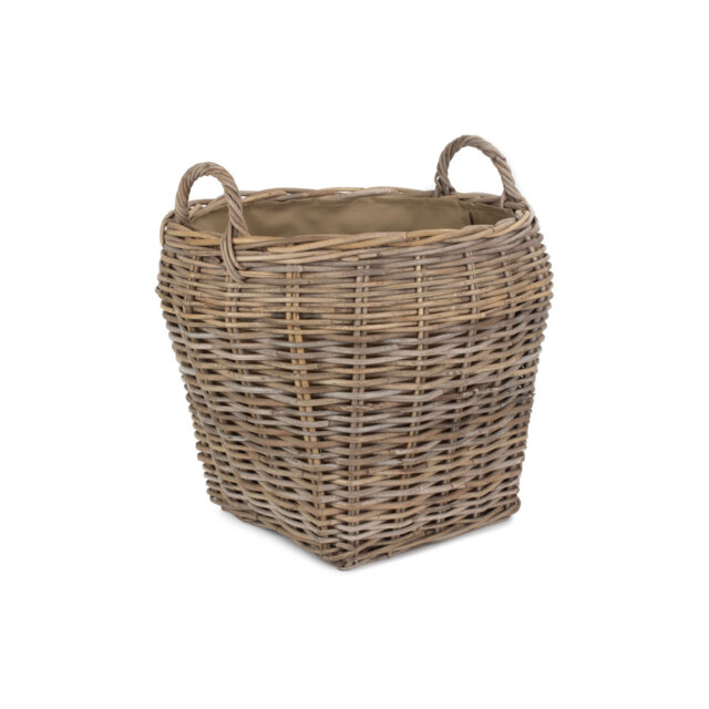 Rattan Log Basket with Lining