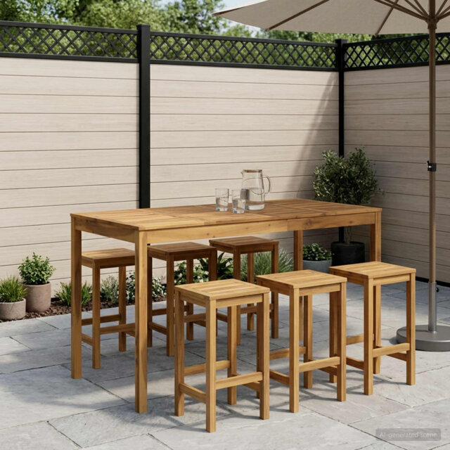 Acacia Solid Wood Outdoor Bar Table