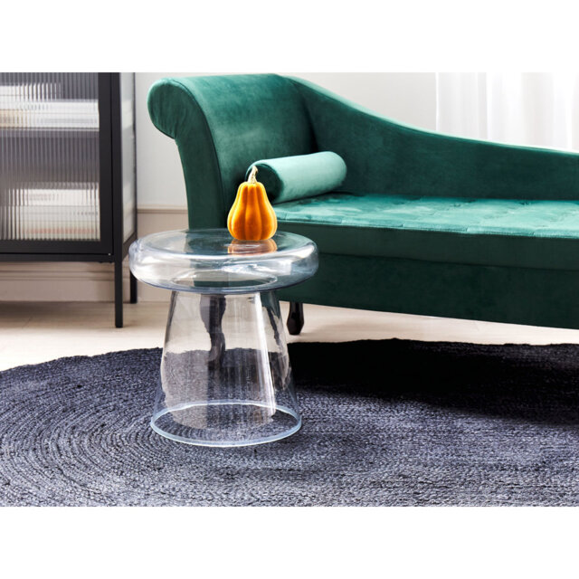 Caithlyn Glass Top Pedestal End Table