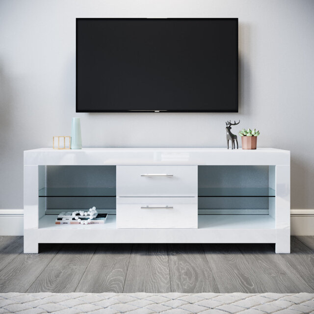 "Bissett 130L x 40W x 50H cm High Gloss TV Stand / TV Cabinet (TVS Series) for up to 50"" TVs"