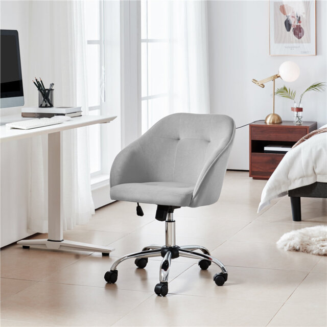Ergonomic Desk Chair,Adjustable 360° Swivel Boucle Chair for Home and Office use