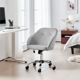 Ergonomic Desk Chair，Adjustable 360° Swivel Boucle Chair  for Home and Office use