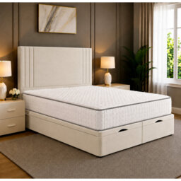Aureo Divan Ottoman Storage Bed Frame with Floor Standing Headboard
