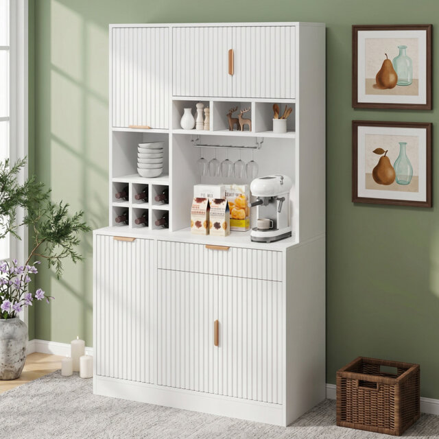 175cm Tall Cabinet with Power Station & Wine Glass Storage