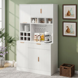 175cm Tall Cabinet with Power Station & Wine Glass Storage