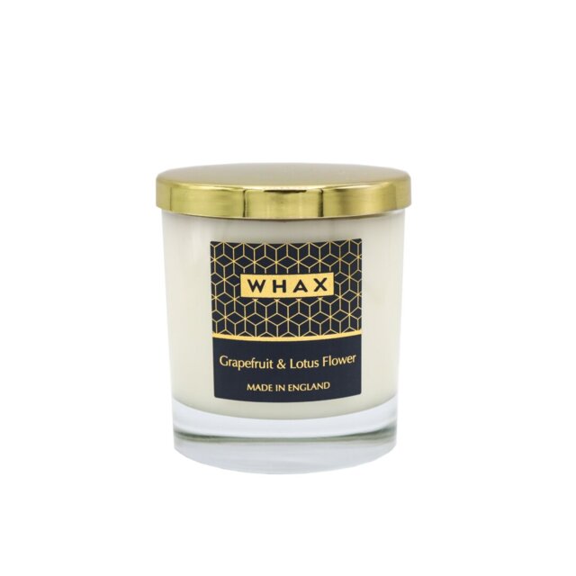 Grapefruit And Lotus Flower Scented Jar Candle with Glass Holder
