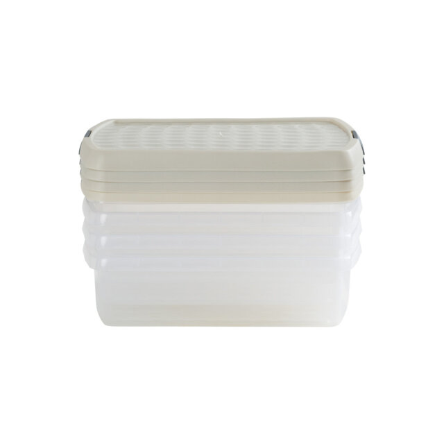 Wham Clip 8.5L Rectangular Plastic Storage Boxes with Secure Clip Lock Lids. L:39 x W:29 x H:10.5cm