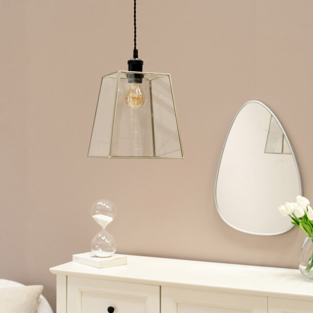 19cm H Glass Square Lamp Shade ( Clip On )