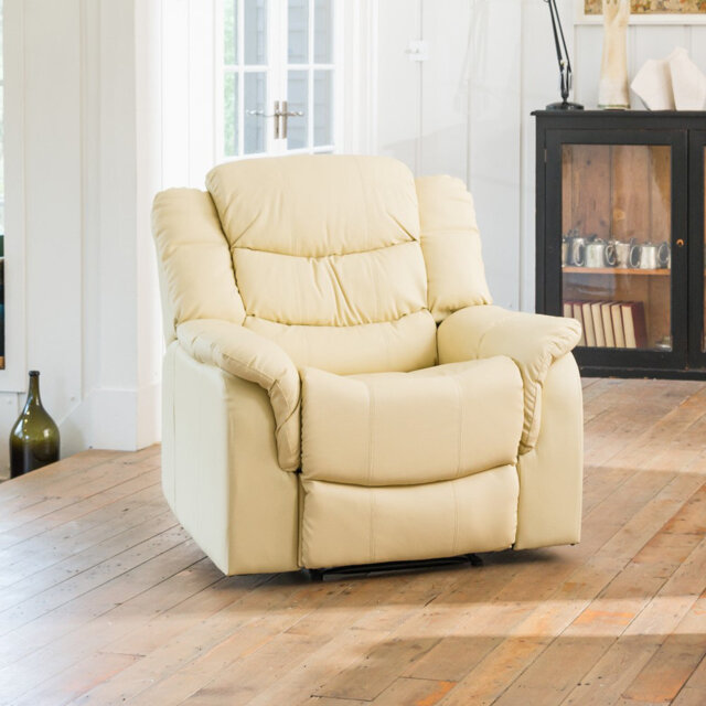 Sartin 94cm Wide Faux Leather Wall Recliner Standard Recliner