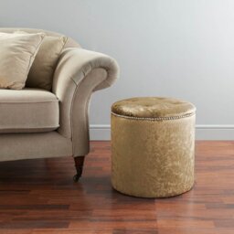 Hepner Velvet Tufted Round Solid Colour Pouffe Ottoman